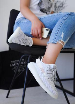 Adidas yeezy boost 350 white reflective 🆕 жіночі кросівки адідас ізі 🆕 білий