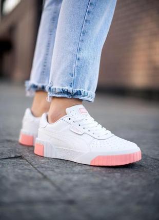 Puma cali white/ pink жіночі кросівки пума