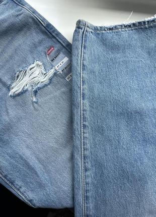 Голубые синие прямые широкие джинсы levi’s levis 94 baggy straight jeans light blue 27 оригинал7 фото