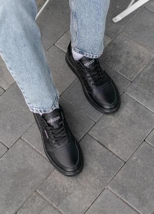 Мужские кожаные кеды adidas черные мужские кроссовки из натуральной кожи адидас5 фото