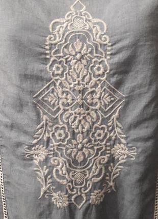 Нова 100% натуральна бавовна блуза вишивка, мереживо р. 18 від f&f5 фото