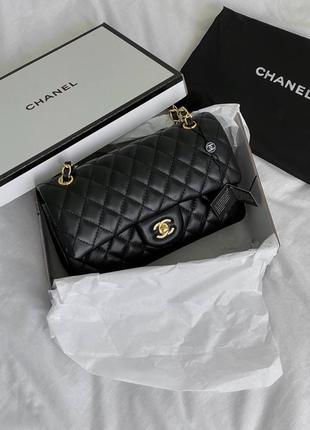 Сумка chanel гладка шкіра, чорного кольору