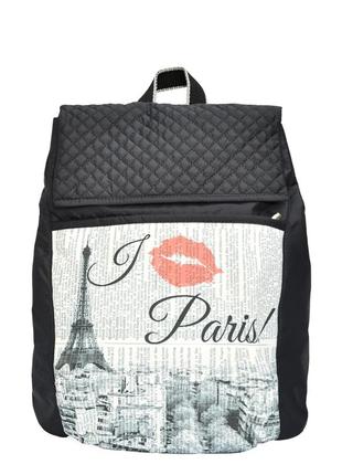 Оригінальний жіночий рюкзак з принтом парижу, ейфелева вежа, легкий зручний місткий рюкзак1 фото