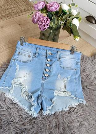1+1=4🎈  голубые джинсовые шорты от shein, размер s-m