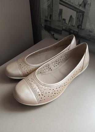 Туфли балетки hotter comfort concept (5/38) из натуральной кожи женские5 фото