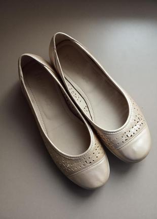 Туфли балетки hotter comfort concept (5/38) из натуральной кожи женские7 фото