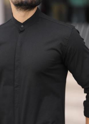 Рубашка мужская приталенная черная и белая, большие размеры2 фото