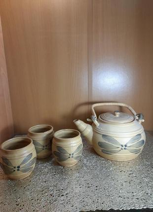 Симпатичний керамічний чайний заварник, керамічний чайний набір1 фото