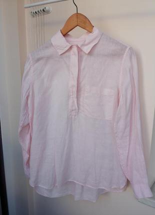 Нежно розовая льняная блузка gap1 фото