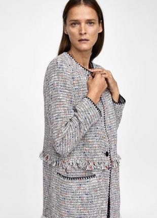 Zara твидовый пиджак, жакет, твидовый блейзер, кардиган, твидовое пальто