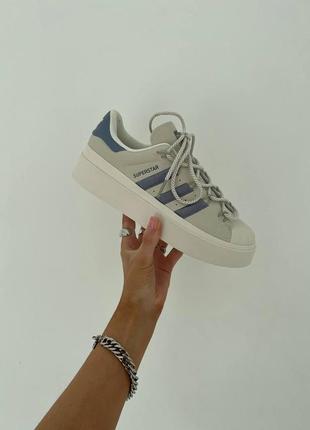 Кроссовки adidas superstar beige violet3 фото