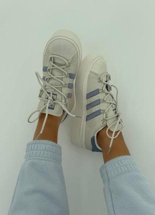 Кросівки adidas superstar beige violet4 фото