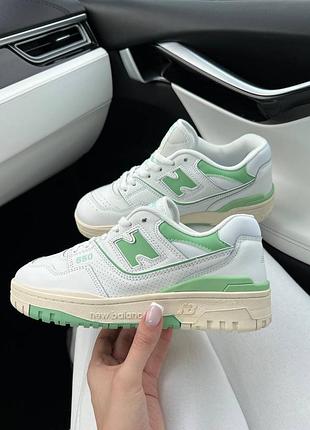 Женские кроссовки new balance 550 white green new &lt;unk&gt; sale