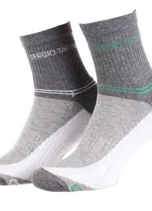 Шкарпетки sergio tacchini 3-pack сірий, білий, зелений уні 36-40