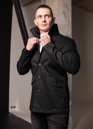 Черная мужская куртка пиджак на пуговицах "jacket"
