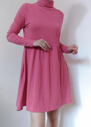 Свободное платье хлопковое, пристальное розовое платье пудровое оверсайз платье гольф короткое платье коттон сукн4 фото