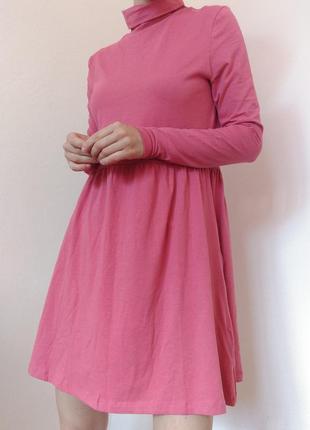 Свободное платье хлопковое, пристальное розовое платье пудровое оверсайз платье гольф короткое платье коттон сукн3 фото