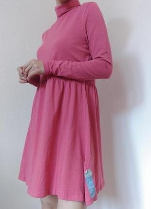 Свободное платье хлопковое, пристальное розовое платье пудровое оверсайз платье гольф короткое платье коттон сукн5 фото
