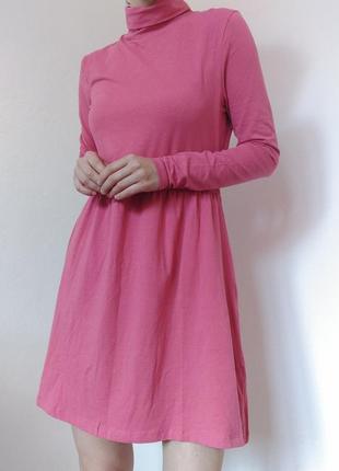Свободное платье хлопковое, пристальное розовое платье пудровое оверсайз платье гольф короткое платье коттон сукн9 фото