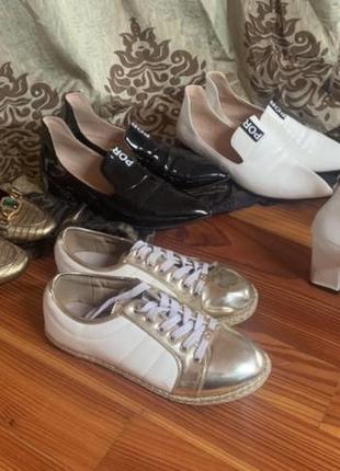 Набір комплект взуття туфлі підбори каблуки брендові шкіряні лофери кеди шкіряні1 фото
