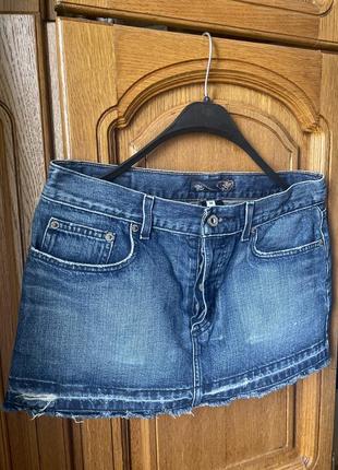 Тренд юбка низкая посадка roxy джинсовая коттон размер м