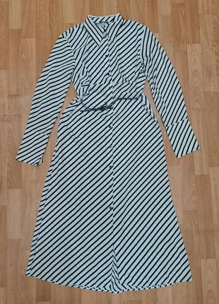 Міді сукня, рубашка, з поясом в полоску.1 фото