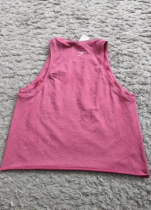 Короткая майка, топ gymshark, size s, подмышки 45 длина 49 (хорошо тянется)4 фото