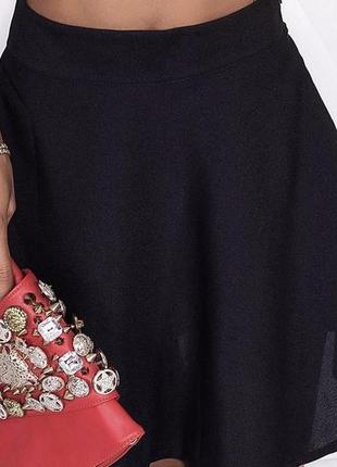 Базова міні спідниця-кльош, темно-синя, 42 р