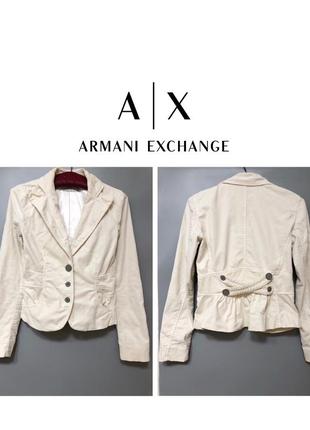 Armani exchange вельветовий велюровий білий класичний піджак під вінтаж