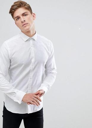 Белая рубашка узкого кроя moss london extra slim fit made in bangladesh