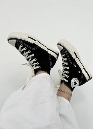 Кеди високі жіночі size converse chuck taylor vintage 70 plus hi blackwhite
