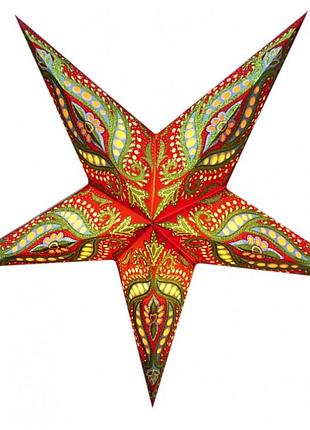 Абажур звезда картонная 5 лучей red green unicorn zari bm