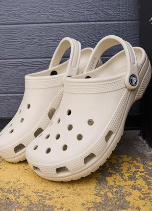 Крокс класік клог бежеві crocs classic clog bone baige