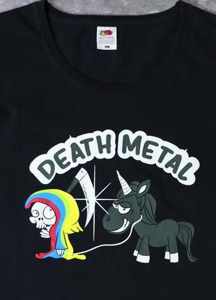 Женская оверсайз мультяшная мерч футболка death metal.  american vintage y2k punk misfits disney comics anime metal rock единорог череп4 фото