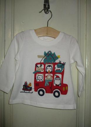 Кофта новогодняя 3-6мес.рост 68см