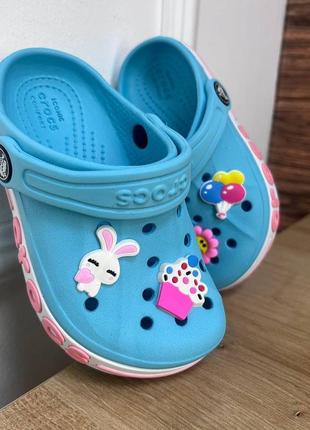 Детские кроксы сабо crocs bayaband kids ice/blue голубые с8-j32 фото