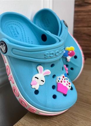 Детские кроксы сабо crocs bayaband kids ice/blue голубые с8-j33 фото