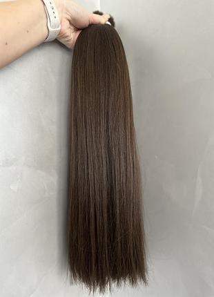 Натуральные каштановые волосы для наращивания