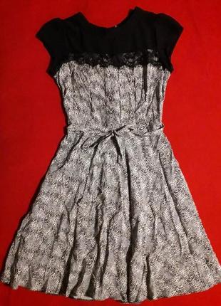 Стильное легкое натуральное платье dorothy perkins из вискозы с шифоновым верхом2 фото
