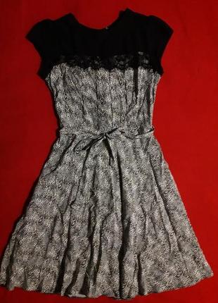 Стильное легкое натуральное платье dorothy perkins из вискозы с шифоновым верхом3 фото
