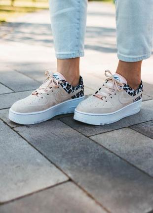 Nike air force 1 sage leopard 🆕 женские кроссовки найк еир форс  🆕 розовый