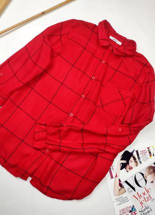 Рубашка женская красного цвета в клетку от бренда holys s2 фото