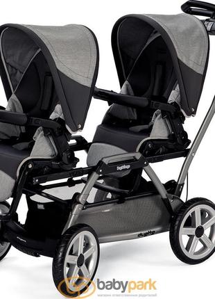 Двойная каляска подвійна каляска поїзд паровоз для погодок peg perego