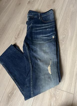 Рваные джинсы брендовые джинсы мужские мужественные black island 33-34 l