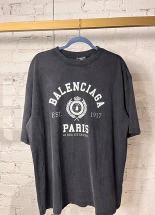 Футболка в стиле balenciaga графит удлиненная