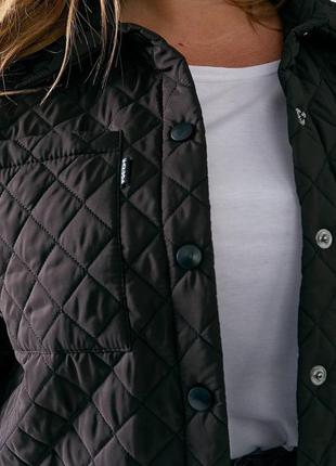 Жіноча весняна  куртка стьобана сорока  48-52,54-58, 60-64 чорна беж4 фото