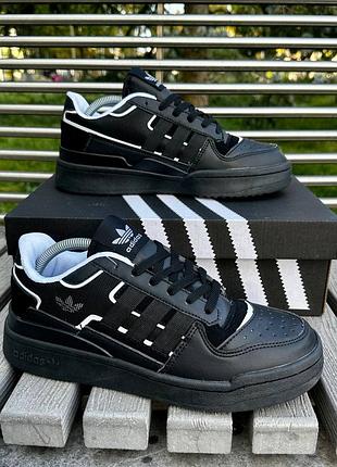 Черные мужские кроссовки adidas forum low 40-45 кроссовки мужественные чёрные
