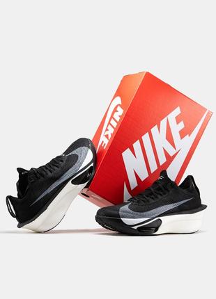 Чоловічі кросівки nike air zoom alphafly 3 black white найк чорного з білим кольорів