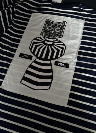 Лонгслив в полоску zara, полосатая кофта zara, тельняшка zara, striped luis vidal owl t-shirt8 фото