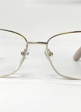 Корректирующие очки для зрения женские лисички в металлической оправе пластиковые дужки на флексах2 фото